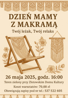 Dzień Mamy z makramą - Twój leżak, Twój relaks