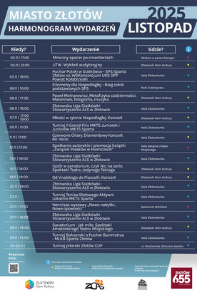 Harmonogram wydarzeń - listopad 2025