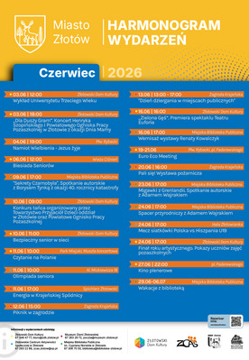Harmonogram wydarzeń - czerwiec 2026