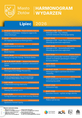 Harmonogram wydarzeń - lipiec 2026